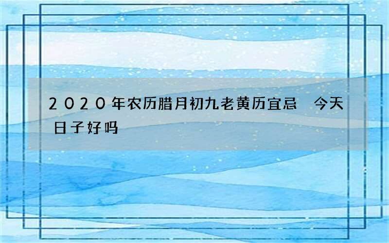 2020年农历腊月初九老黄历宜忌 今天日子好吗